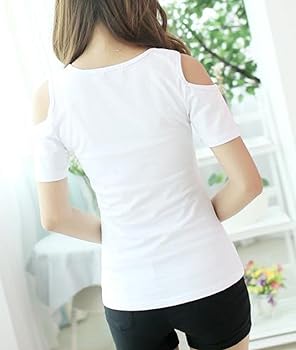 Amazon | ショルダーカット 肩だし オフショルダー トップス 肩